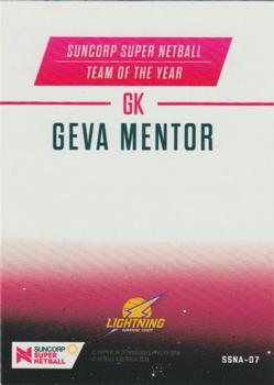 2018 Tap 'N' Play Suncorp Super Netball - Team of the Year #SSNA-07 Geva Mentor Back